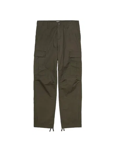 Carhartt Ripstop Straight-leg Logo Patch Cargo Trousers In Green