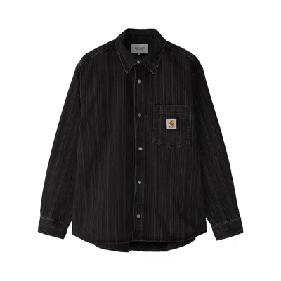Pre-owned Carhartt Wip Rylan Shirt Jacket 'rylan Stripe/black' | Men's Size L