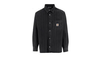 Pre-owned Carhartt Wip Rylan Stone Washed Shirt In Rylan Stripe/black