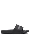 Carhartt Logo Debossed Rubber Slides In Black