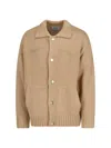 Carhartt Collared Crewneck Sweater Front Pockets In Brown