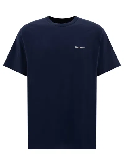 Carhartt Wip "script Embroidery" T-shirt In Blue