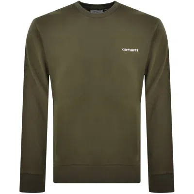 Carhartt Wip Script Logo Sweatshirt Green