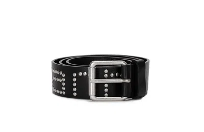 Carhartt Script 4cm Studded Leather Belt In Black