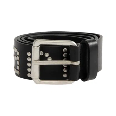Pre-owned Carhartt Wip Script Studs Belt 'black/silver' | Men's Size Xs