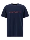 Carhartt Script T-shirts Blue