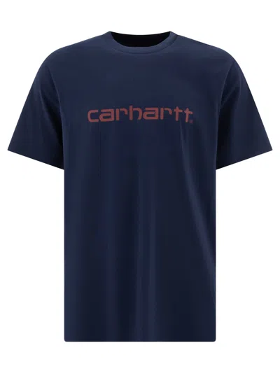Carhartt Wip "script" T-shirt In Blue