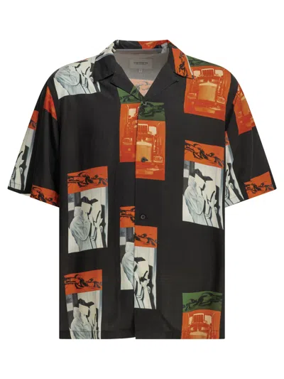Carhartt Wip Sean Hamilton Casual Black Viscose Shirt In Multi