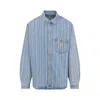 Carhartt Striped Cotton Shirt Jacket With Chest Pocket In Blue