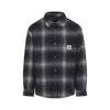Carhartt Plaid Wool Blend Button-up Shirt With Classic Detailing In Black