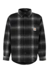 Carhartt Plaid Wool Blend Button-up Shirt With Classic Detailing In Black