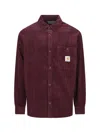 Carhartt Casual Shirt With Button Cuffs And Pocket In Burgundy