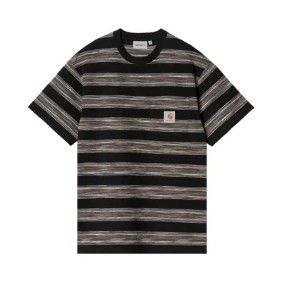 Pre-owned Carhartt Wip Short-sleeve Dodson Pocket T-shirt 'black Stripe' | Men's Size L