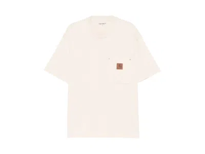 Pre-owned Carhartt Wip Short Sleeve Eldon Pocket T-shirt In Natural