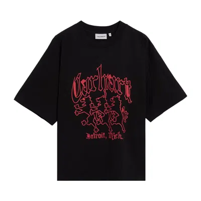 Pre-owned Carhartt Wip Short-sleeve Hackwork T-shirt 'black' | Men's Size L