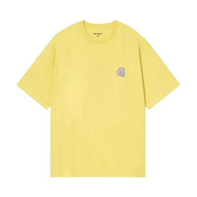 Pre-owned Carhartt Wip Short-sleeve Helix T-shirt 'fandoghi' | Yellow | Men's Size S
