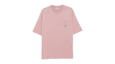 Pre-owned Carhartt Wip Short Sleeve Hudson Chalk Wash Pocket T-shirt In Daphne In Purple
