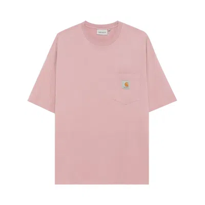 Pre-owned Carhartt Wip Short-sleeve Hudson Pocket T-shirt 'daphne' | Pink | Men's Size M