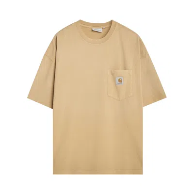 Pre-owned Carhartt Wip Short-sleeve Hudson Pocket T-shirt 'dusty Hamilton Brown' | Men's Size Xl