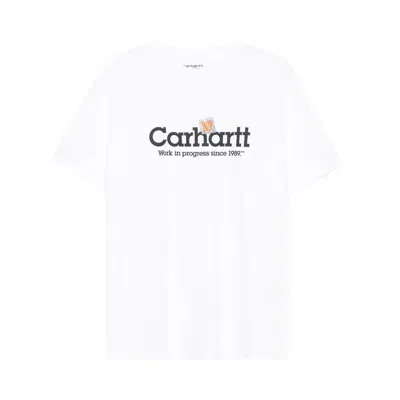 Pre-owned Carhartt Wip Short-sleeve Label Script T-shirt 'white' | Men's Size M