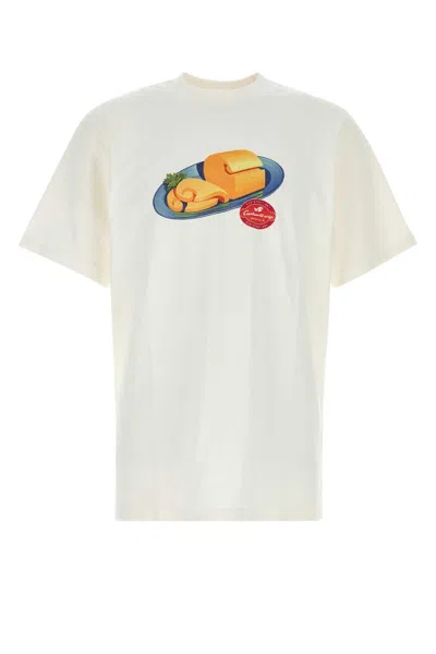 Carhartt Wip Short Sleeve T-shirt Fromage Stitch Detail In White
