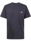 Carhartt Wip "short Sleeves American Script" T-shirt In Blue