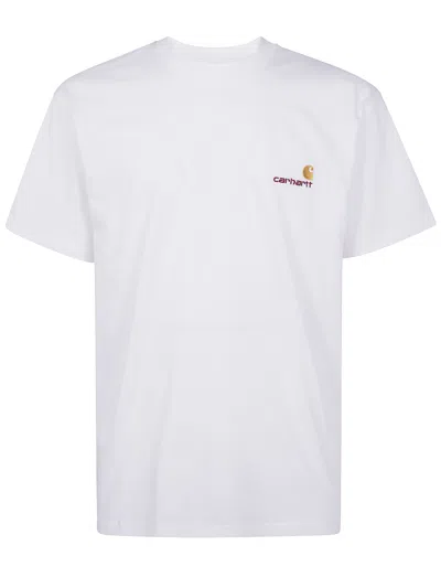 Carhartt Men Beige American Script T-shirt, L Luxury T-shirts For Men Darveys In Neutral