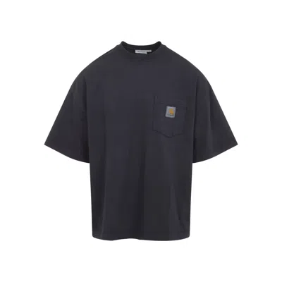 Carhartt Wip Short Sleeves Hudson Pocket T-shirt In Black