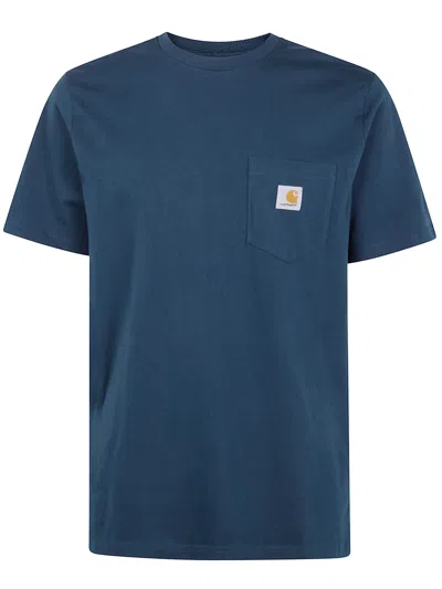 Carhartt Wip "short Sleeves Pocket" T-shirt In Blue