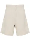 Carhartt Knee-length Canvas Texture Shorts With Cargo Pockets In Beige