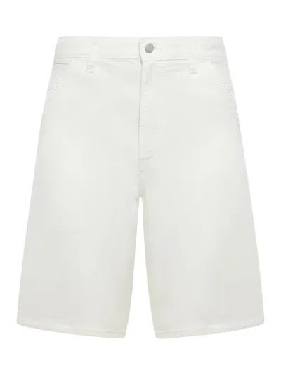 Carhartt Wip Logo Patch Bermuda Shorts In White