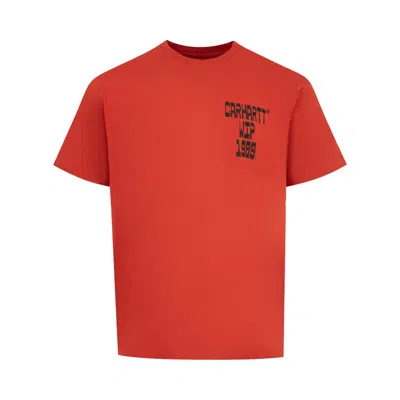 Pre-owned Carhartt Wip Short-sleeve Blocks T-shirt 'oxide Red' | Men's Size S