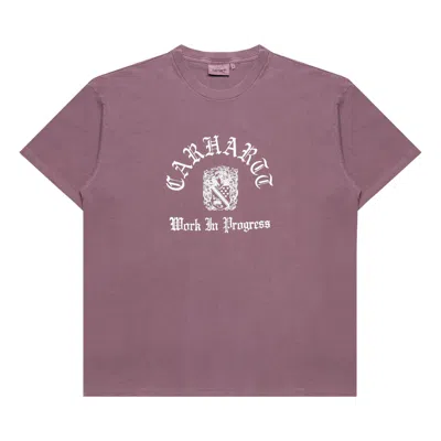 Pre-owned Carhartt Wip Short-sleeve Coat Of Arms T-shirt 'garment Dyed Cozy Purple' | Men's Size M