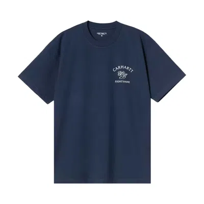 Pre-owned Carhartt Wip Short-sleeve Eightynine T-shirt 'jupiter' | Blue | Men's Size Xxl