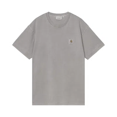 Pre-owned Carhartt Wip Short-sleeve Nelson T-shirt 'garment Dyed Yosemite' | Grey | Men's Size S In Gray