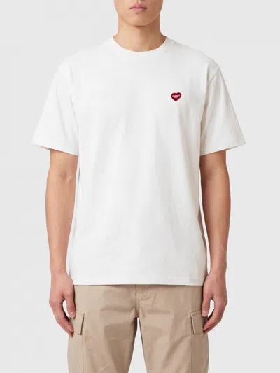 Carhartt Wip Short-sleeve Organic Cotton T-shirt With Contrast Logo In White