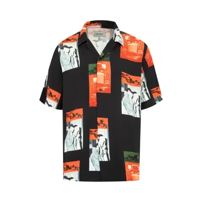 Pre-owned Carhartt Wip Short-sleeve Sean Hamilton Shirt 'sean Hamilton Print/black' | Men's Size M