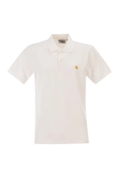 Carhartt Wip Short-sleeved Piqué Polo Shirt In White