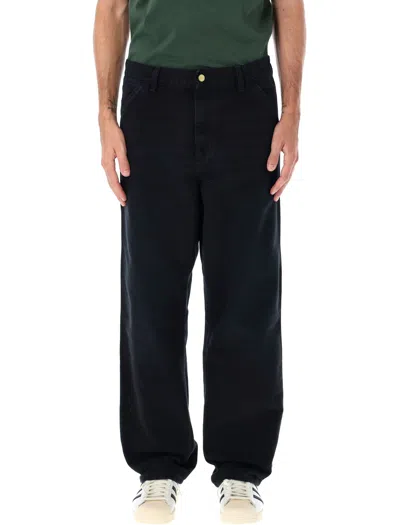 Carhartt Wip Single Knee Canvas Work Pants In Black