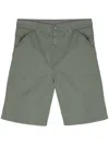 Carhartt Single Knee Cotton Bermuda Shorts With Logo Patch In Green
