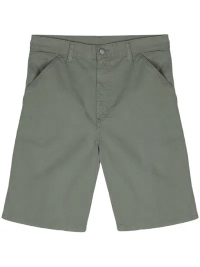 Carhartt Wip Single Knee Cotton Shorts In Green