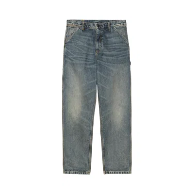 Pre-owned Carhartt Wip Single Knee Denim Pant 'blue (worn Used Wash)' | Men's Size 33