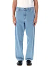 Carhartt Single Knee Pant Blue In Cotton In Blue Stone Blitched