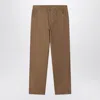 Carhartt Hamilton Organic Cotton Trousers With Knee Patch In Brown