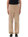 Carhartt Og Single Knee Printed Straight-leg Organic Cotton-canvas Trousers In Nude
