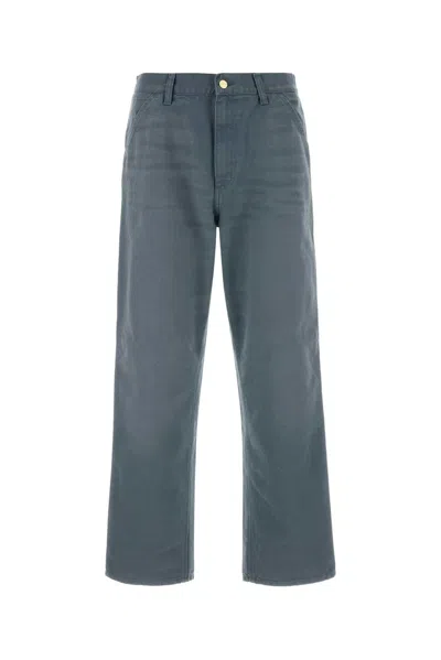 Carhartt Wip Single Knee Pant 'dearborn' Canvas In Light Blue