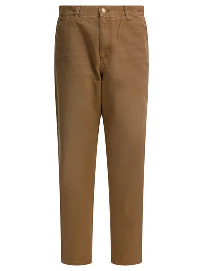 Carhartt Trousers With Side And Back Pockets Design In Brown