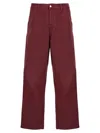 Carhartt Double Knee Straight-leg Trousers In Red