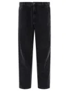 Carhartt Trousers Straight Leg Contrast Stitching In Black