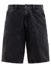 Carhartt Double Knee Denim Shorts In Black Stone Was